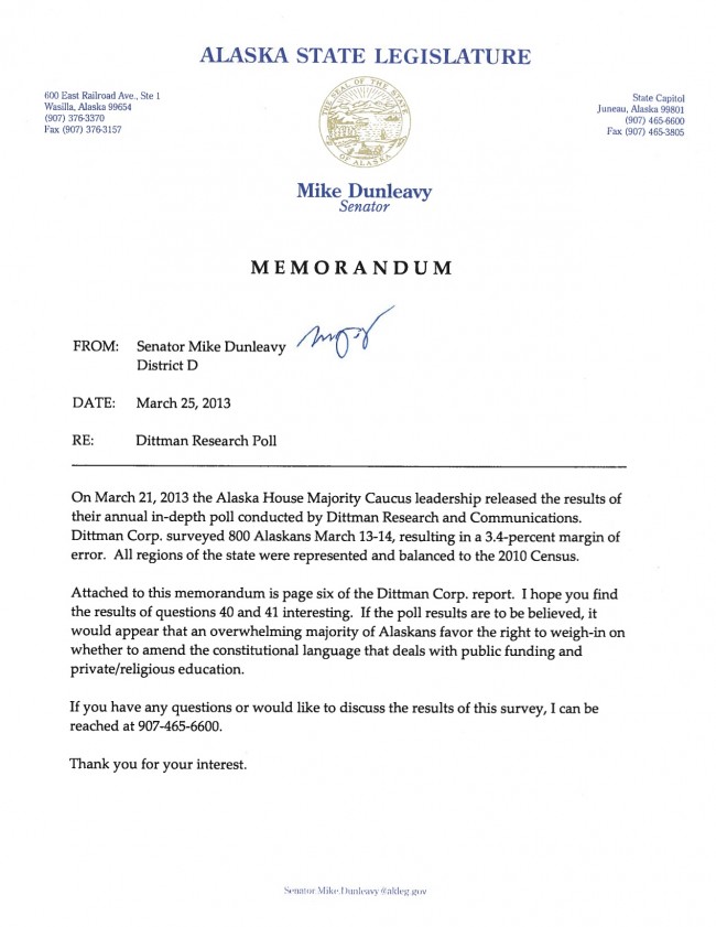 House Majority Poll  Dittman Survey SJR 9
