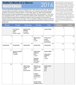 month at a glance