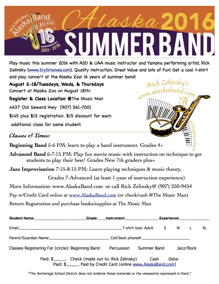 Alaska Band 2016 Registration