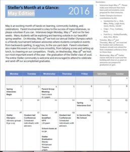 month at a glance